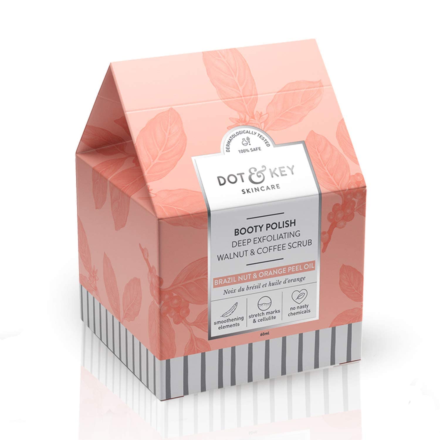 Dot & Key Booty Polish Deep Exfoliating Walnut & Coffee Body Scrub, 60ml, for butt, thighs and hips, anti-cellulite and dark spots reduction
