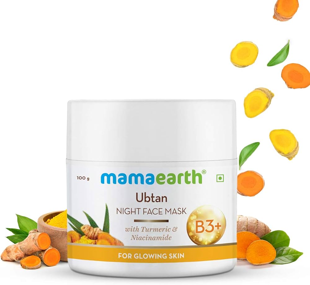 Mamaearth Ubtan Night Face Mask | Turmeric & Saffron Overnight Glow Face Mask for Radiant Skin | 100g