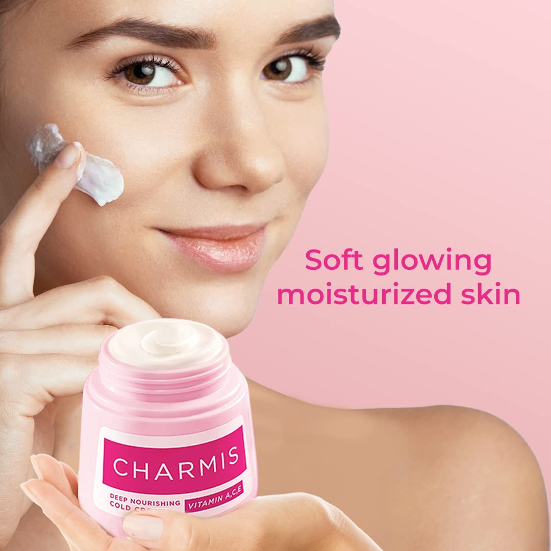 Charmis Deep Nourishing Cold Cream with Vitamin A, C, E, 30ml, for Glowing and Moisturized Skin, for All Skin Types