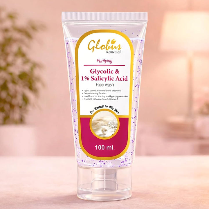 Glycolic acid 1%,  Salicylic acid 1%, Vitamin E Face Wash, 100 ML