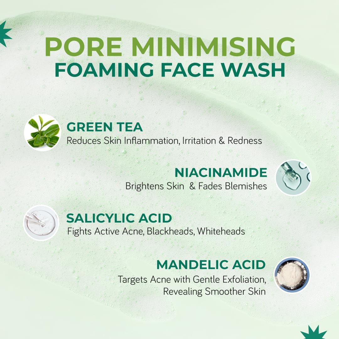 Moody Acnexpert Foaming Face Wash | 2% Salicylic Acid & Green Tea Cleanser for Oily & Acne-Prone Skin | Alcohol & Sulphate Free | 80ml