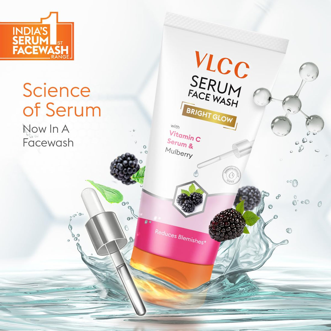 VLCC Serum Facewash, 50ml (Vitamin C Serum & Mulberry Extract)