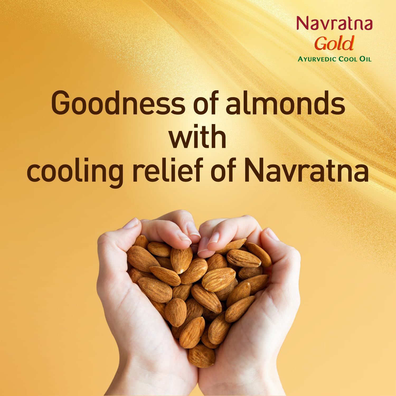 Navratna Gold Ayurvedic Cool Oil | Goodness of Almonds | Non-Sticky and Fresh Lily Fragrance | 100ml