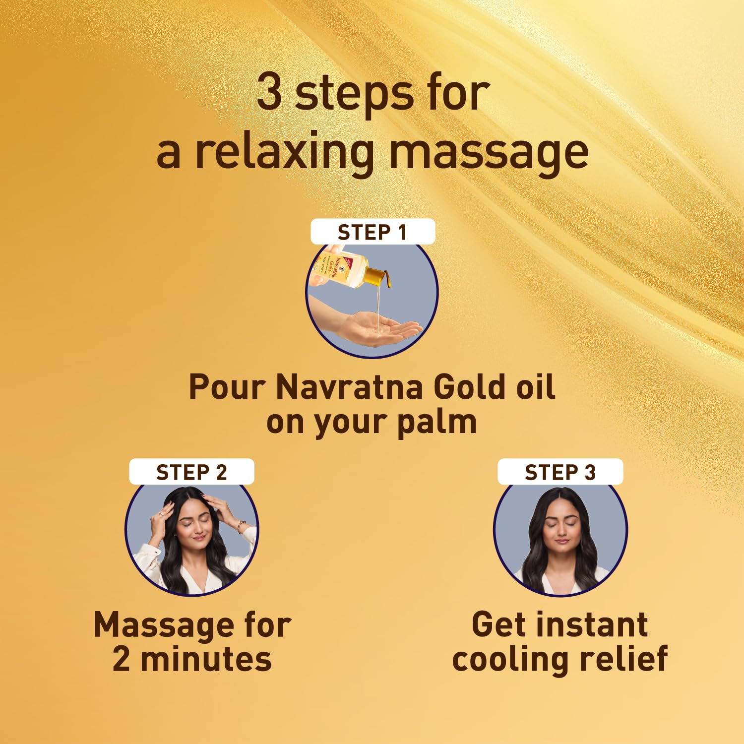 Navratna Gold Ayurvedic Cool Oil | Goodness of Almonds | Non-Sticky and Fresh Lily Fragrance | 100ml