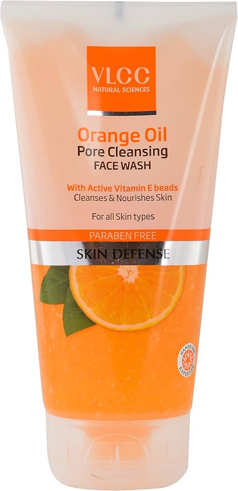 VLCC Natural Active Orange Oil Face Wash | Vitamin C Daily Face Cleanser for Glowing Skin | Deep Cleansing & Oil Control | Refreshing Citrus Face Wash | 150ml