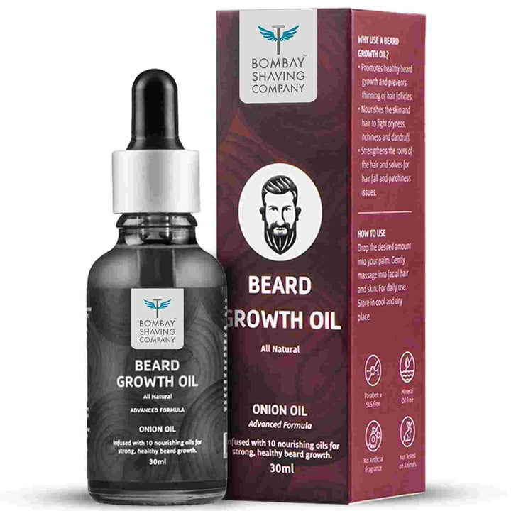 Bombay Shaving Company Beard Growth Onion Oil-10X Nourishing Oils For Stronger, Fluffier & Shinier Beard 30 ml