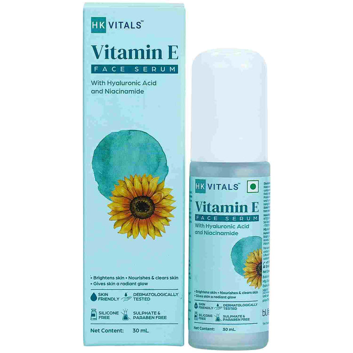 HK VITALS by HealthKart Vitamin E Face Serum with Hyaluronic Acid & Niacinamide, for Radiant, Nourished & Clear Skin, All Skin Types, 30 ml