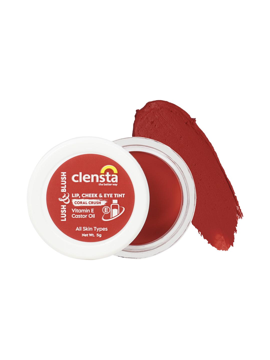Clensta Lip Cheek Tint, With Goodness Of Vitamin E & Castor Oil, Nourishes & Hydrates Dry Chapped Lips, Blush & Eyeshadow For Women & Girls|Matte Finish (5 G)