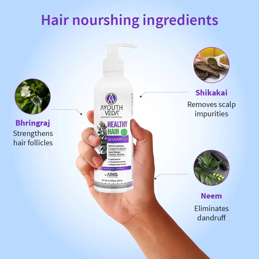 Ayouthveda Healthy Hair Shampoo With Bhringraj and Shikakai  200ml
