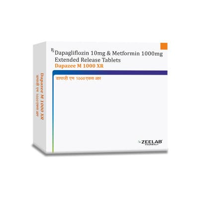 Dapagliflozin 10mg and Metformin Hydrochloride (Extended Release) 1000mg Tablets