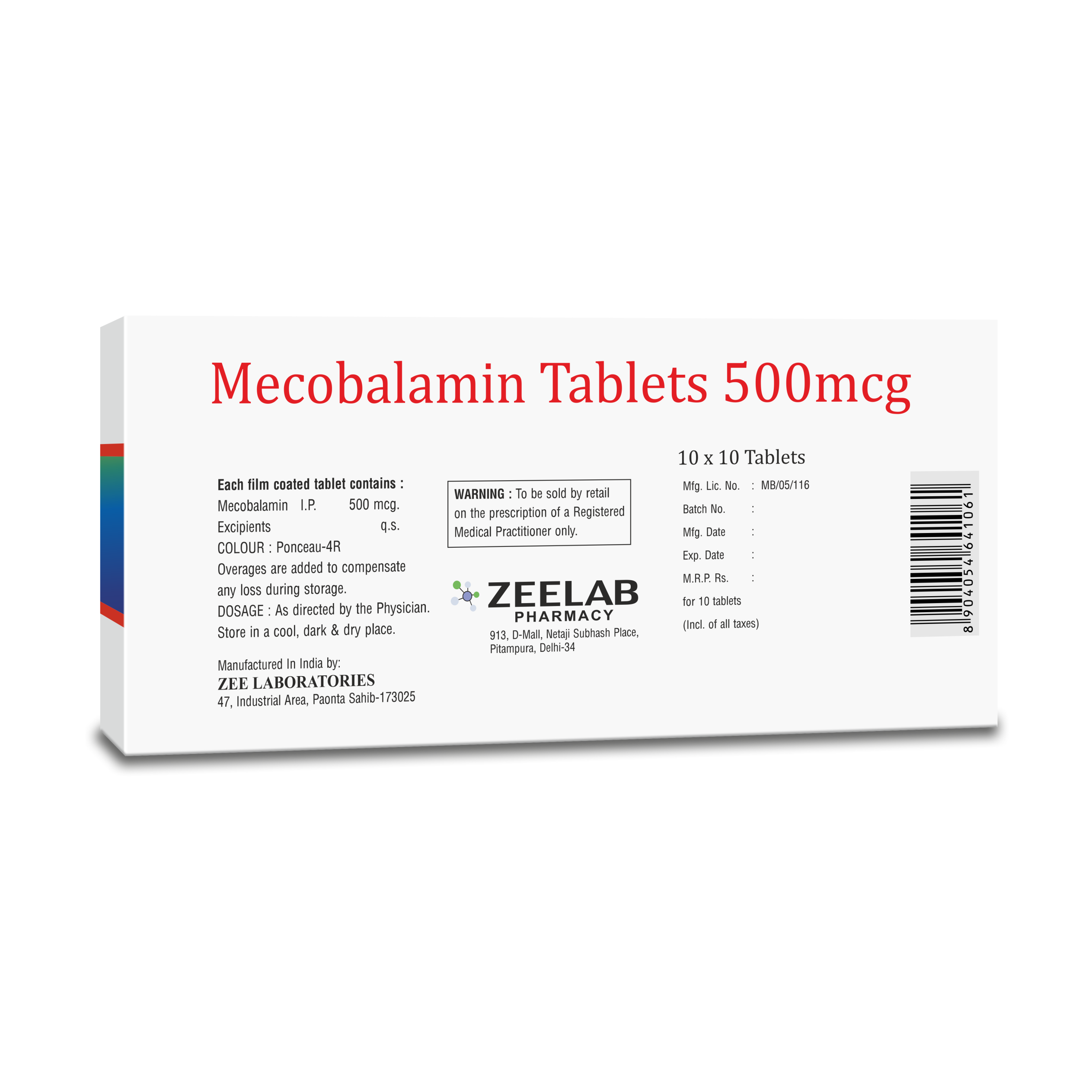 ZEELAB Mecobalamin Tablet 500mg