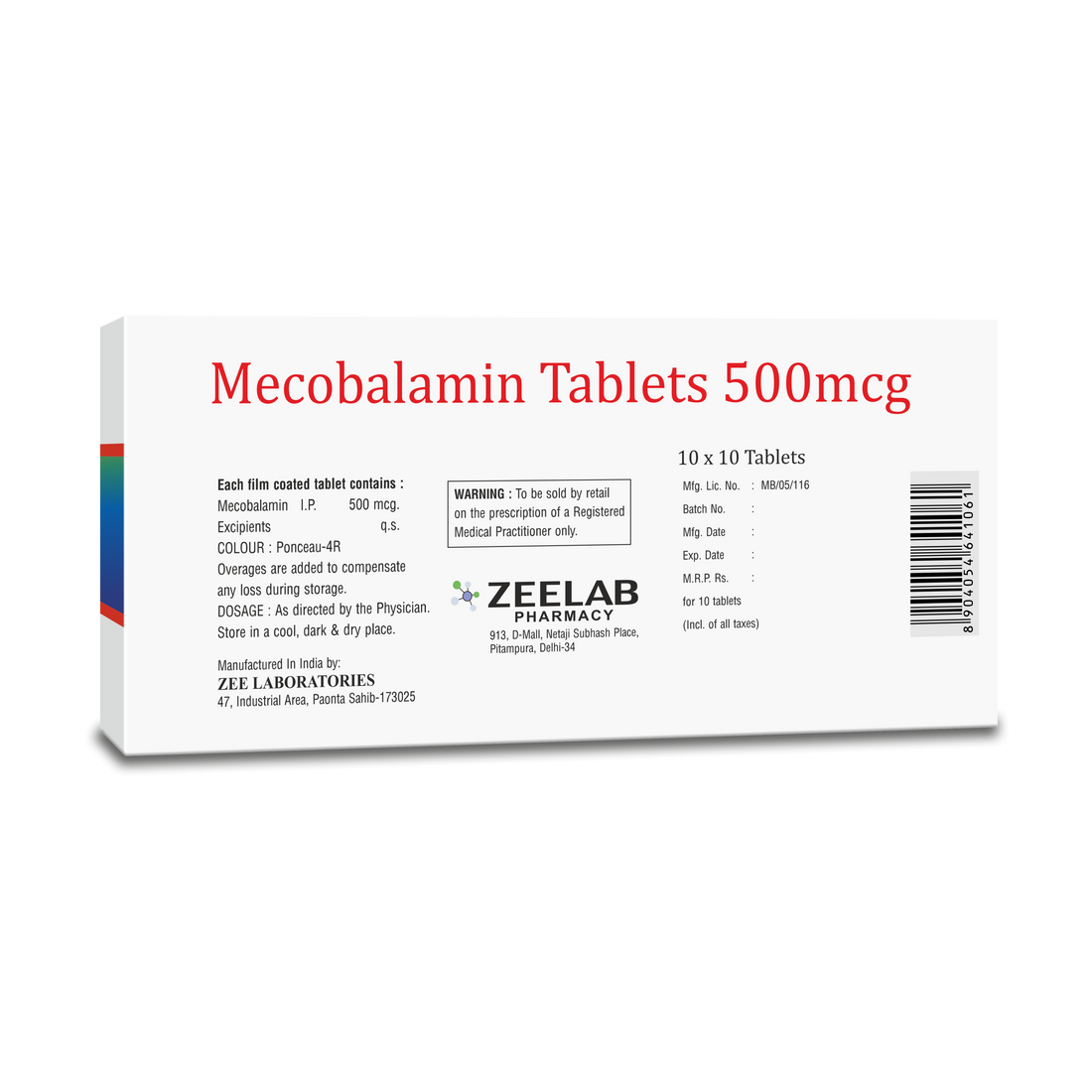 ZEELAB Mecobalamin Tablet 500mg