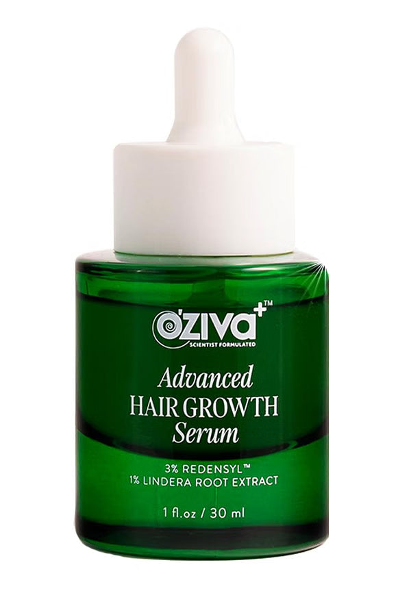 OZiva+ Advanced Hair Growth Serum with 3% Redensyl & 1% Lindera Root Extract | Balances Scalp Microbiome & Activates Hair Growth | Scientist Formulated with Pure Plant Actives | No side effects | 30ml