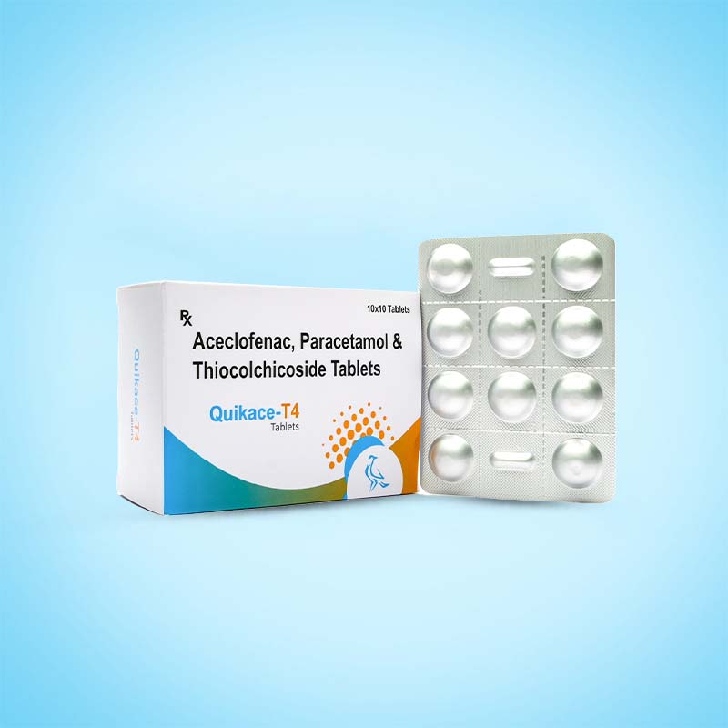 Aceclofenac 100mg, Paracetamol 325mg and Thiocolchicoside 4mg Tablets