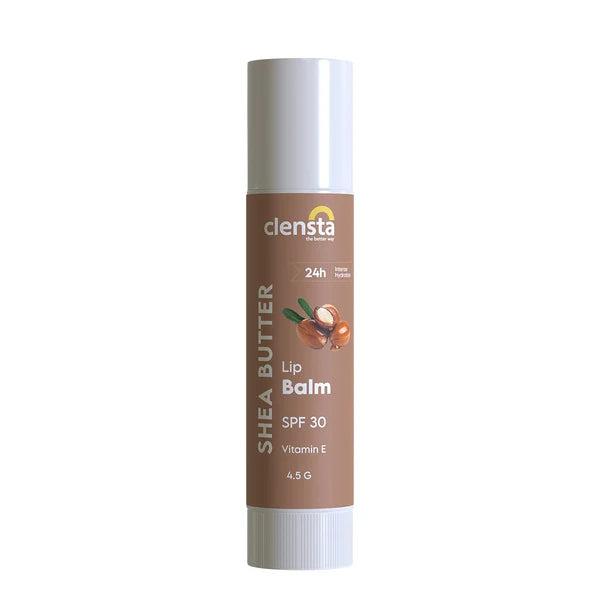 Clensta Shea Butter Lip Balm With Shea Butter and Vitamin E - 4.5 gm Clear