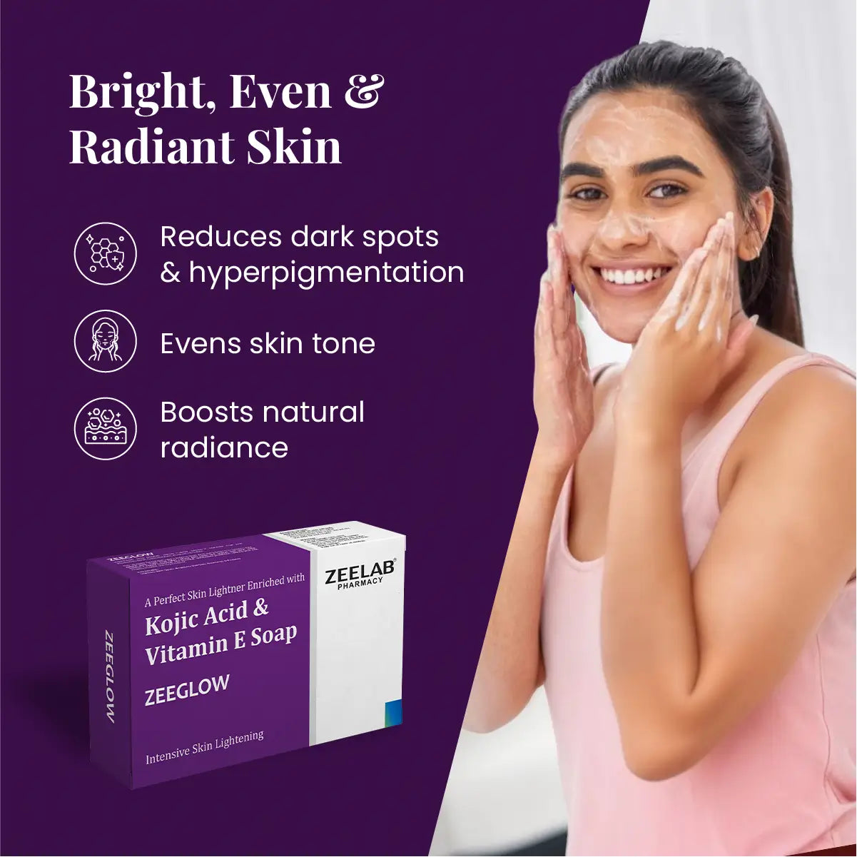ZEEGLOW Kojic Acid and Vitamin E Soap 75gm
