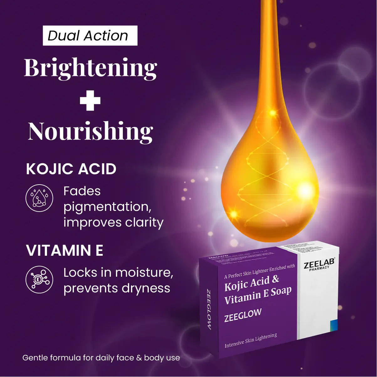 ZEEGLOW Kojic Acid and Vitamin E Soap 75gm