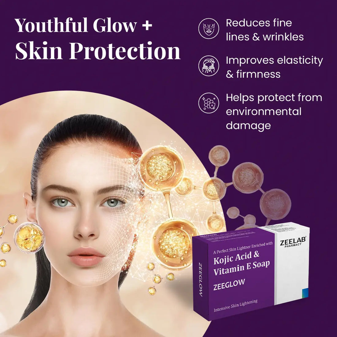 ZEEGLOW Kojic Acid and Vitamin E Soap 75gm
