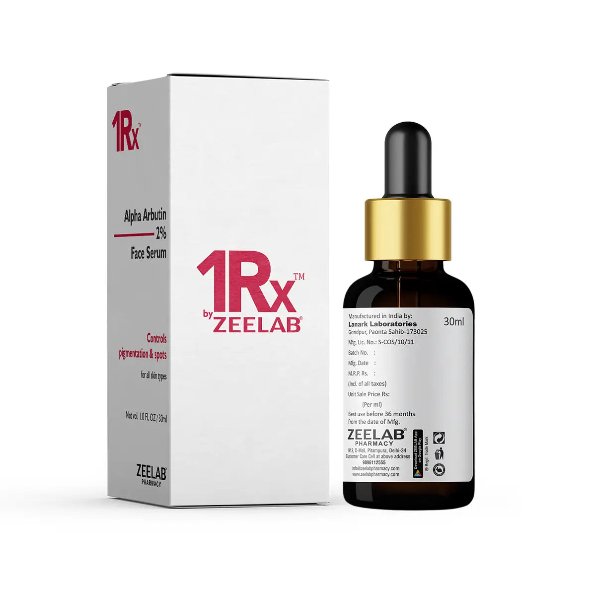1RX Alpha Arbutin 2% Face Serum 30ml