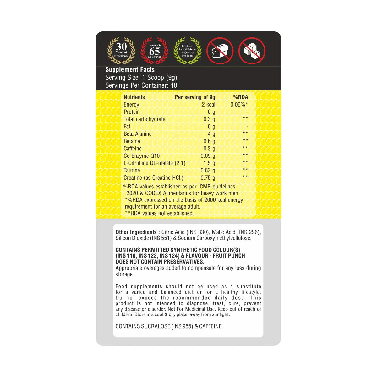 ZEELAB Athlete Pre Workout Powder | Energy, Focus, Endurance & Strength Support | Watermelon, Blueberry & Fruit Punch | 360g (30 Servings)