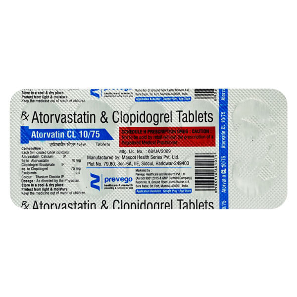 Atorvastatin 10mg and Clopidogrel 75mg Capsules