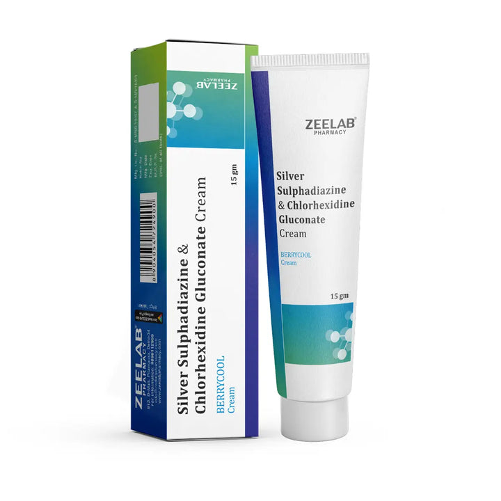 ZEELAB Silver Sulphadiazine + Chlorhexidine Cream | Antibacterial Cream for Wound & Burn Care