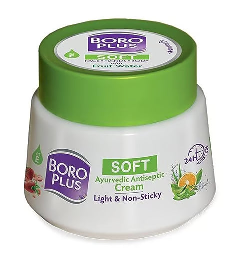 BoroPLus Ayurvedic Antiseptic Cream with 10 super herbs |24 hrs Moisturisation |Glowing Skin|For Face, Hand & Body | Heals and Protects the skin|25ml