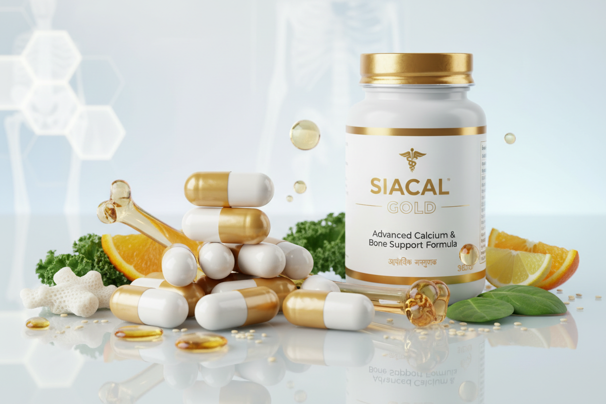 Calcium Citrate Maleate500mg +Calcitriol0.25mcg +Vitamin K2-7,45mcg +Omega-3- marine Triglycerides providing EPA 90mg +DHA 60mg +Folic Acid 400mcg +Boron 1.5mg(as Disodium Tetraborate (SIACAL GOLD CAPSULES)