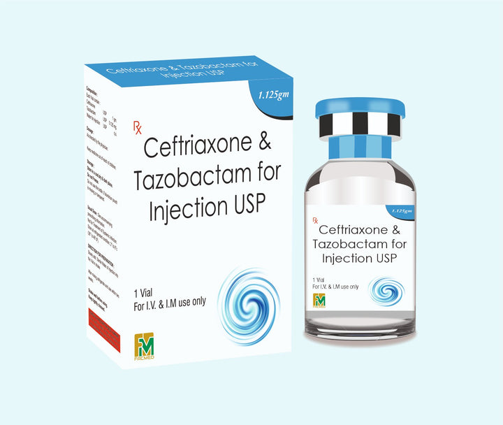 Ceftriaxone 1g and Tazobactam 125mg Injection