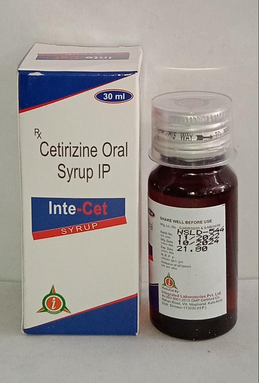 Cetirizine Syrup IP 5 mg per 5 ml