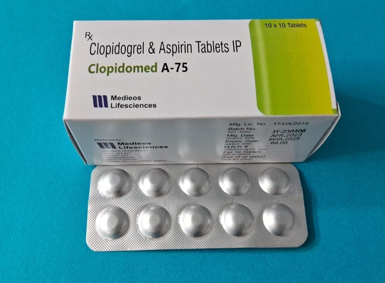 Clopidogrel 75mg and Aspirin 75mg Tableats IP