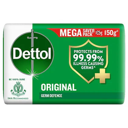 Dettol Original Bathing Soap Bar 150g (Pack of 4)
