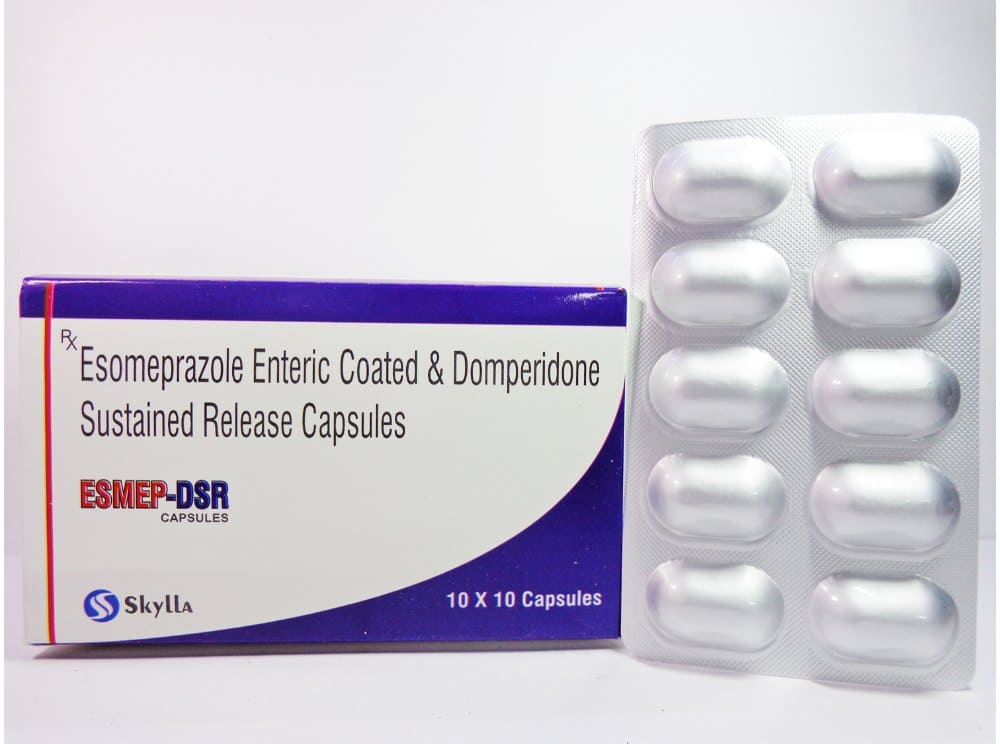 Esomeprazole Enteric Coated 40mg + Domperidone Sustained Release 30mg Capsules