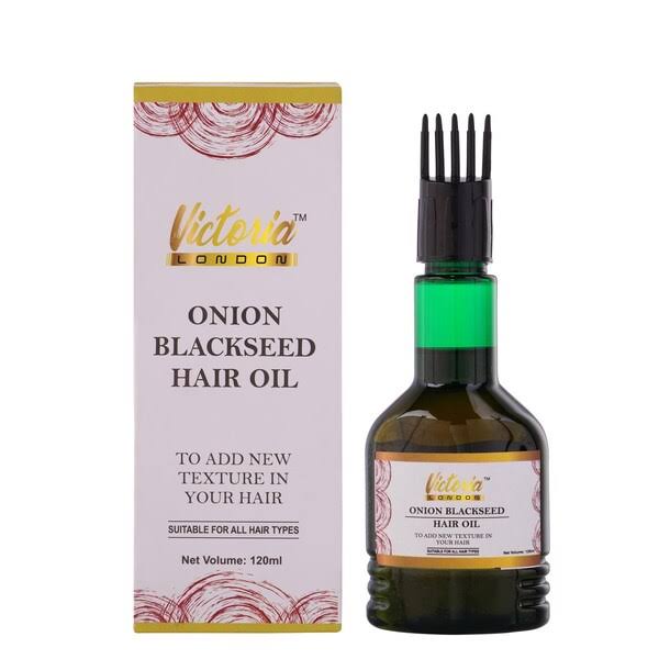 Victoria London Onion Blackseed Hair Oil| Promotes Hair Growth & Reduces Hair Fall | Strengthens Roots & Nourishes Scalp | Paraben-Free & Infused with Natural Ingredients
