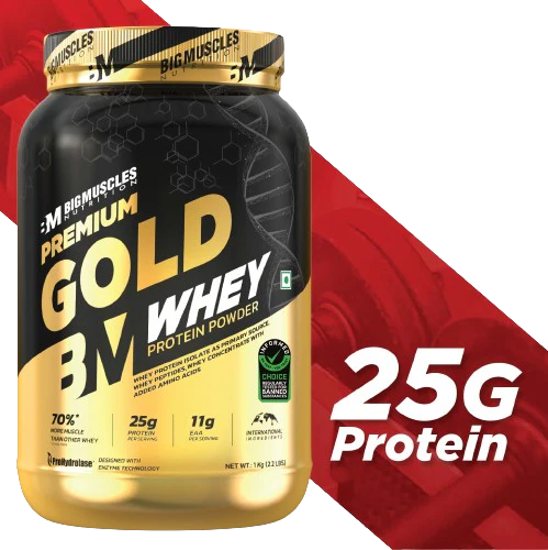 Big Muscles Premium Gold Whey Protein – Belgian Chocolate (1 kg)