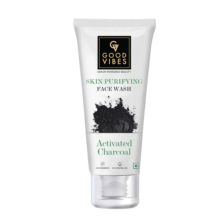 Good Vibes Activated Charcoal Deep Cleansing Face Wash, Dirt Removal Deep Pore Cleansing Formula for All Skin Types, Controls Excess Sebum & Acne, Natural, No Parabens & Mineral Oil, 120 ml