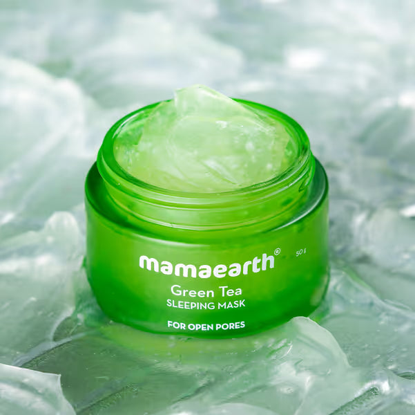 Mamaearth Green Tea Sleeping Mask with Green Tea & COLLAGEN for Open Pores – 50 g