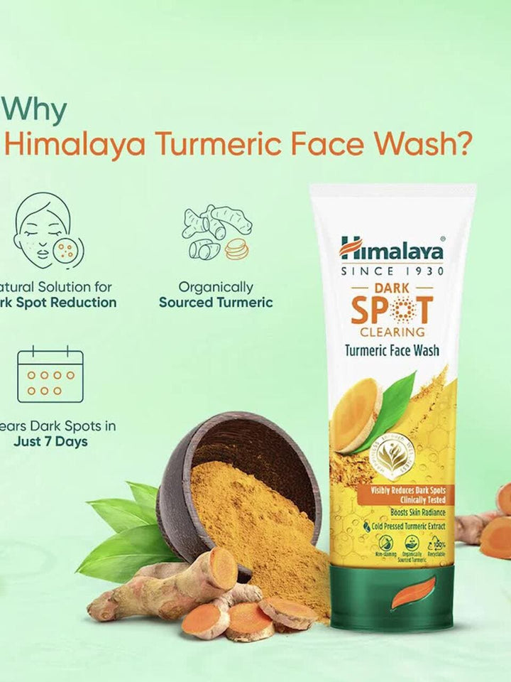 Himalaya Dark Spot Clearing Turmeric Face Wash | Reduce dark spots in 7 days | Organically sourced & Cold-pressed turmeric | 100ml