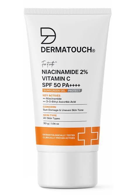 DERMATOUCH Niacinamide 2% Vitamin C SPF 50 PA++++ Sunscreen Aqua Gel 30g