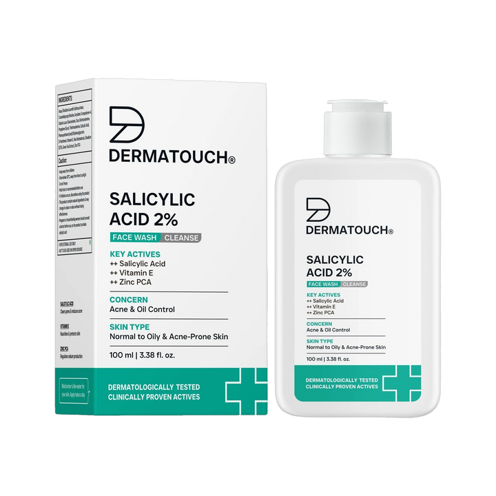 DERMATOUCH Salicylic Acid 2% Face Wash | Acne & Oil Control Cleanser for Oily & Acne-Prone Skin | 100ml