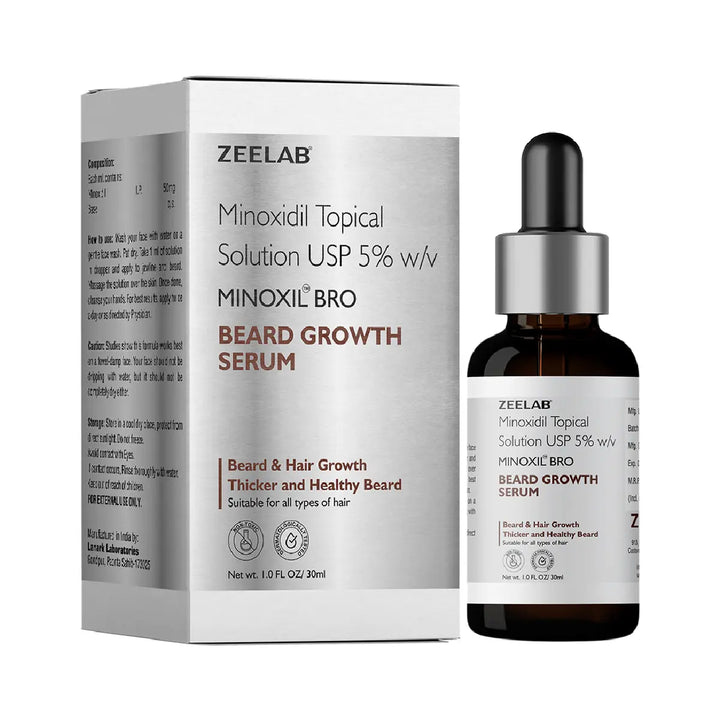 ZEELAB Minoxil-Bro Minoxidil Solution | Hair & Beard Growth Support for Hair Loss, Hair Thinning & Patchy Beard