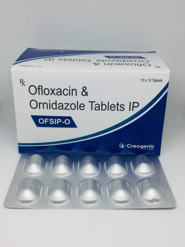 Ofloxacin 200mg and Ornidazole 500mg Tablets IP