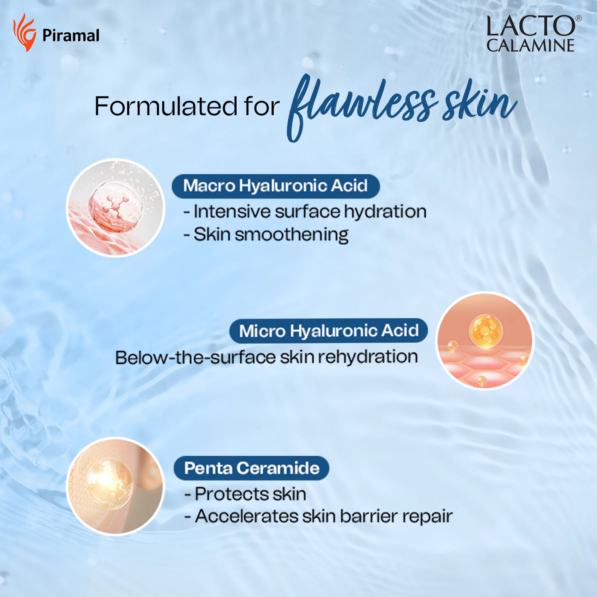 Lacto Calamine 2% Hyaluronic Acid Face Serum | Intense Hydration &amp; Plumping Serum for Soft, Glowing Skin | 30ml