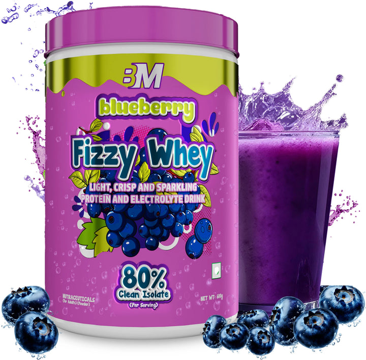 BigMuscles Fizzy Whey Clear Whey Protein Isolate + Electrolytes | 80% Protein | 0g Lactose | 0 Added Sugar | 600g