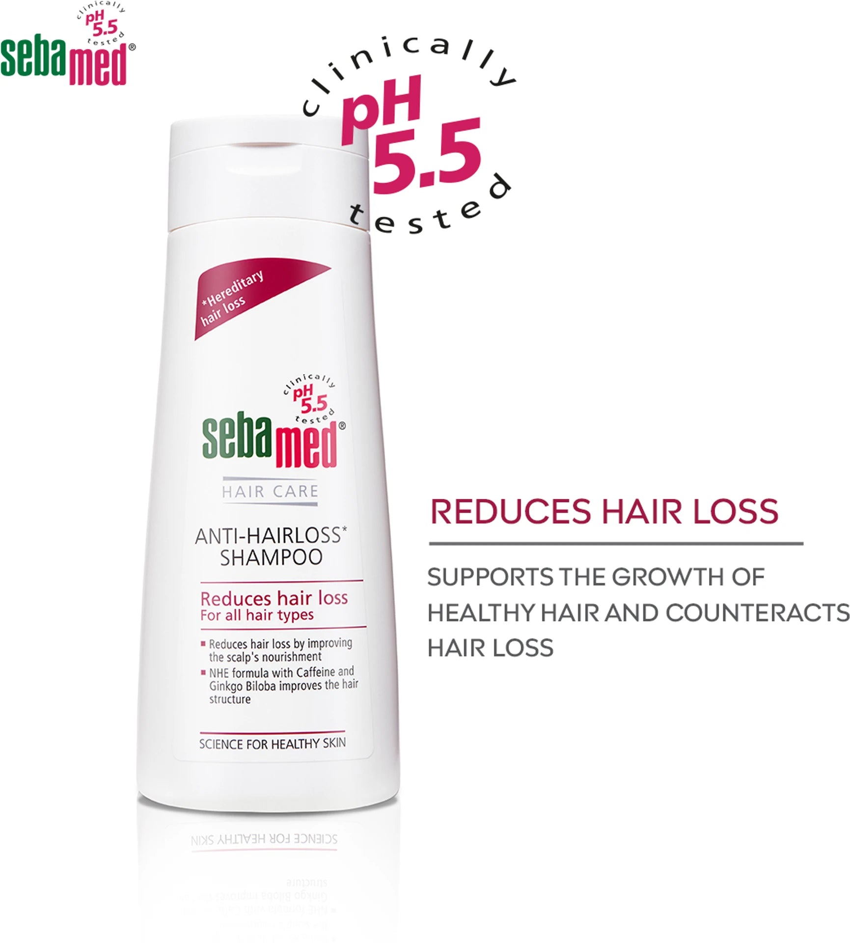 Sebamed Anti-Hairloss Shampoo | pH 5.5 | Reduces Hair Loss | 200ml