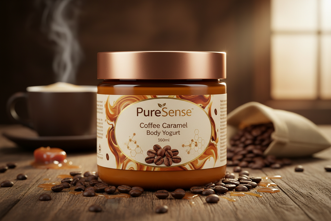 PureSense Coffee Caramel Body Yogurt with Coffee Arabica & Niacinamide ,160 ml
