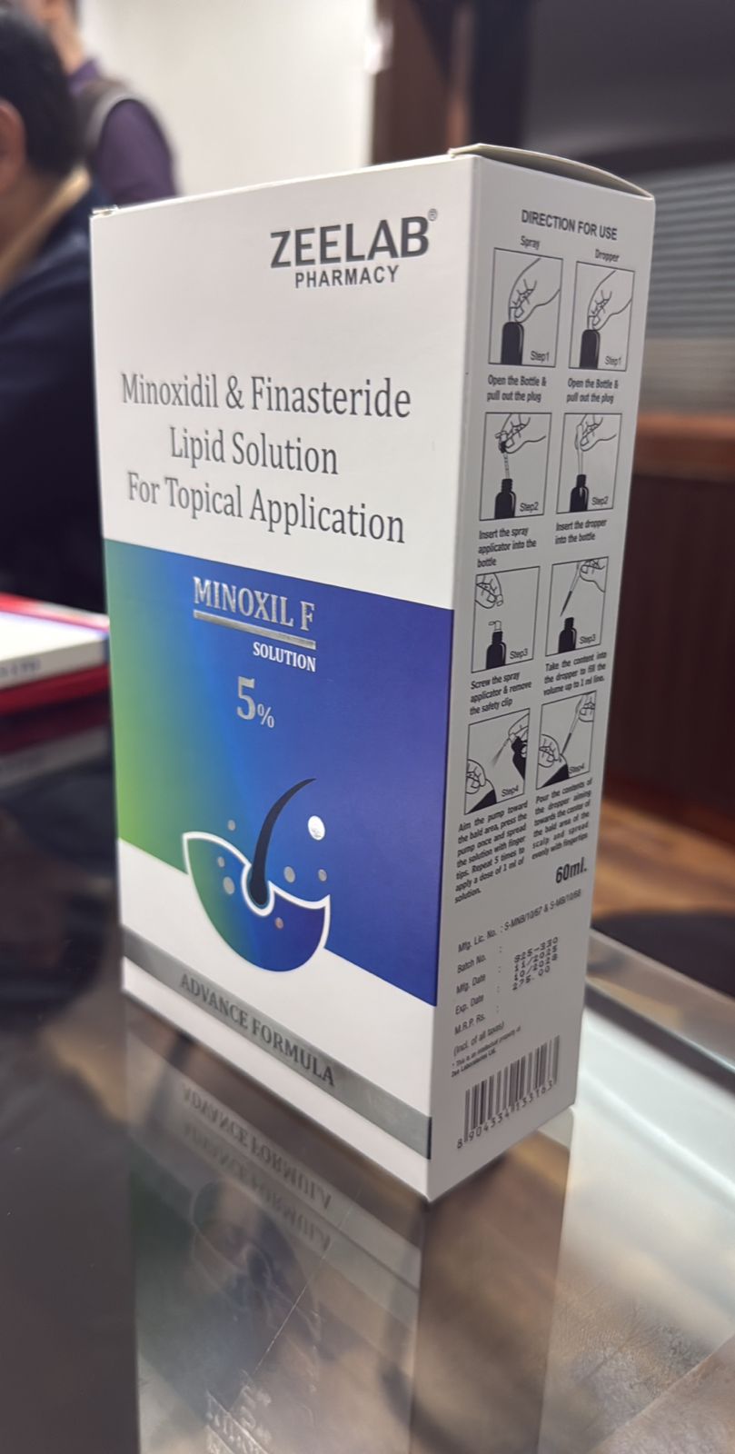 Minoxidil 5% and Finasteride 0.1% Topical Solution 60 ml