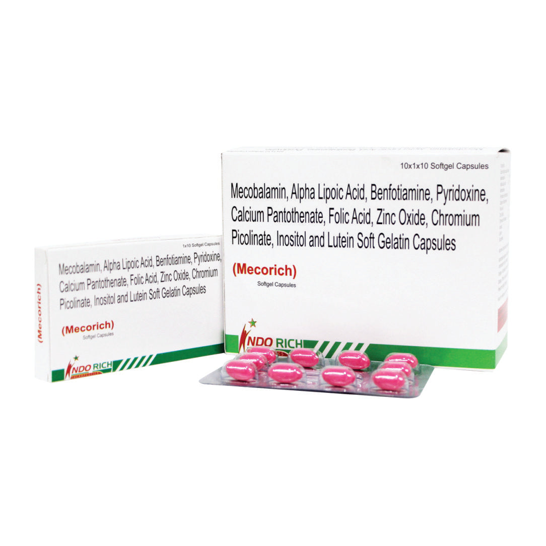 Alpha lipoic acid, Mecobalamin, Benfotiamine, Pyridoxine Hcl, Calcium pentothenate, Folic acid, Zinc oxide, Chromium picolinate, Inosito &amp; Lutein Capsules