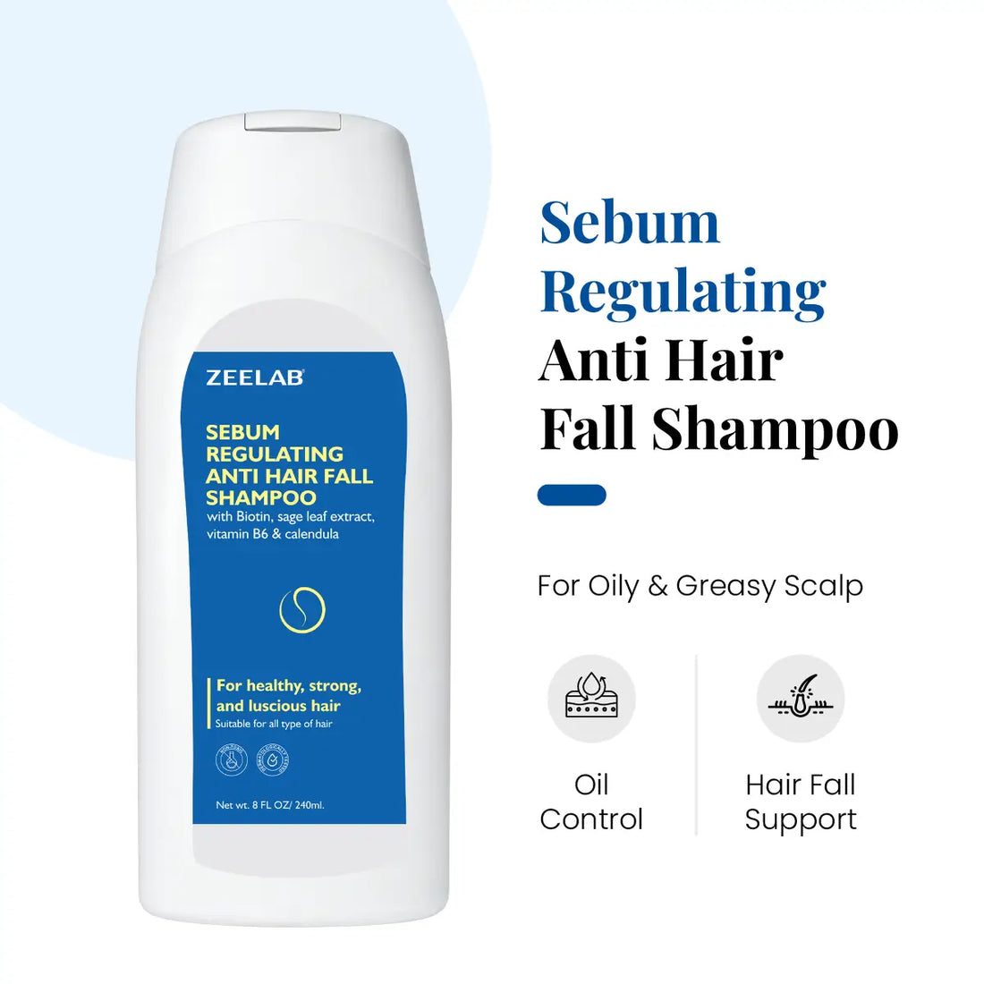 Zeelab Sebum Regulating Anti Hair Fall Shampoo