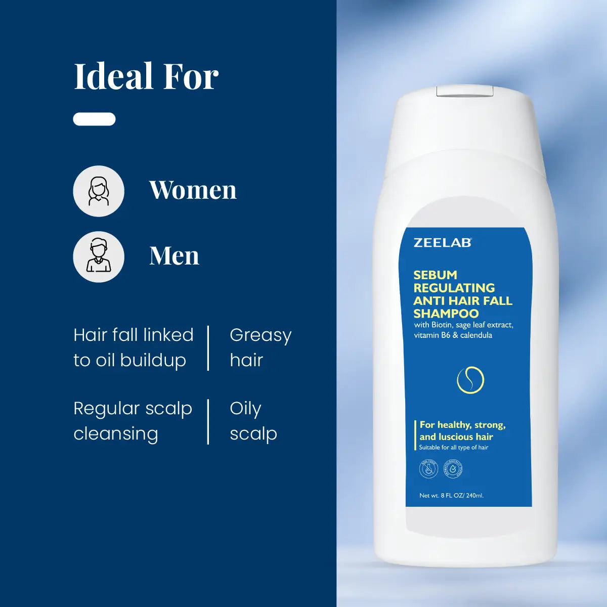 Zeelab Sebum Regulating Anti Hair Fall Shampoo